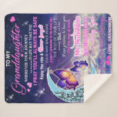 私の孫娘に蝶誕生日ギフトアイディア シェルパブランケット (正面(横))