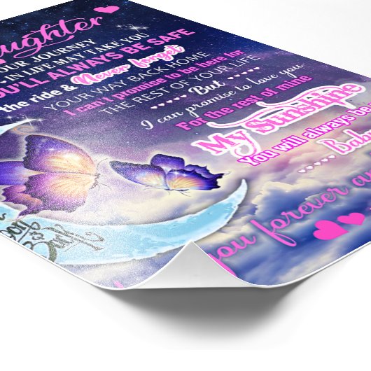 私の孫娘に蝶誕生日ギフトアイディア フォトプリント            (角)