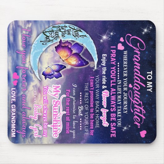 私の孫娘に蝶誕生日ギフトアイディア マウスパッド (正面)