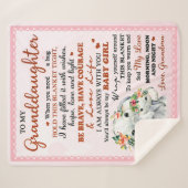 私の孫娘に象誕生日ギフトアイディア シェルパブランケット (正面(横))