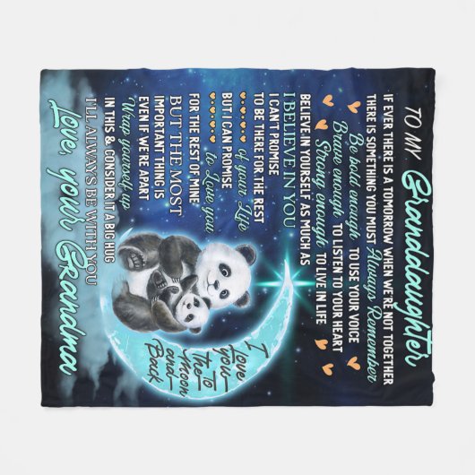 私の孫娘に象誕生日ギフトアイディア フリースブランケット (正面(横))