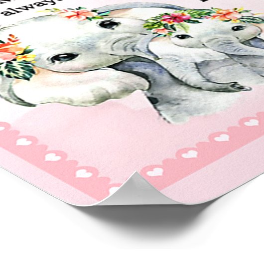 私の孫娘に象誕生日ギフトアイディア ポスター (角)