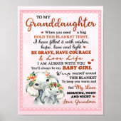 私の孫娘に象誕生日ギフトアイディア ポスター (正面)