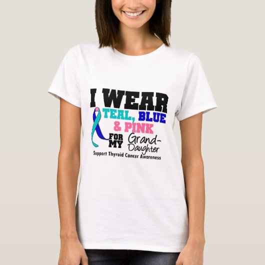 私の孫娘のための甲状腺癌のリボン Tシャツ (正面)