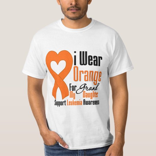 私の孫娘のための白血病Iの衣服のオレンジリボン Tシャツ (正面)