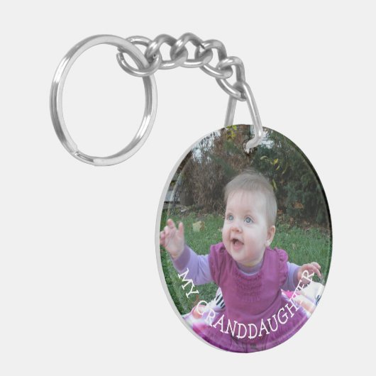 私の孫娘の写真の贈り物 キーホルダー (正面左)