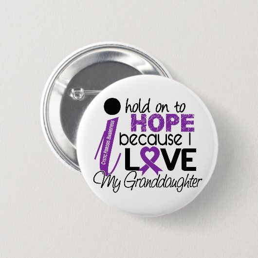 私の孫娘の嚢胞性線維症のための希望 缶バッジ (正面&裏面)