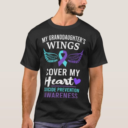 私の孫娘の翼は自殺ハートをカバー Tシャツ (正面)