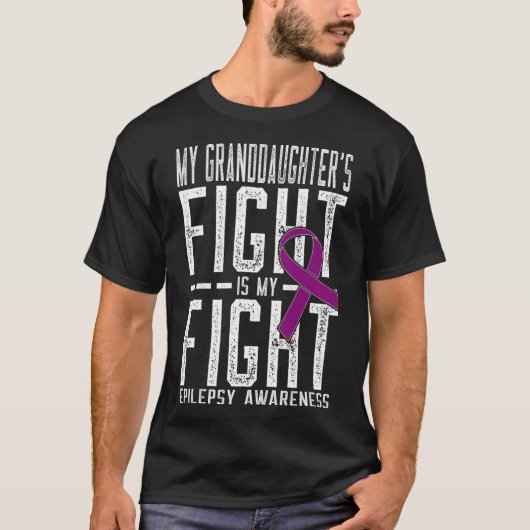 私の孫娘の闘いは私の闘い てんかん啓発 Tシャツ (正面)