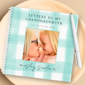 私の孫娘への手紙ジンガムティール（緑がかった色）写真 ノートブック