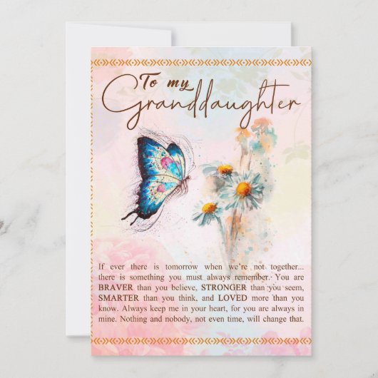 私の孫娘ギフトには、かわいい蝶の恋人のギフト シーズンカード (正面)