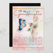 私の孫娘ギフトには、かわいい蝶の恋人のギフト シーズンカード (正面/裏面)