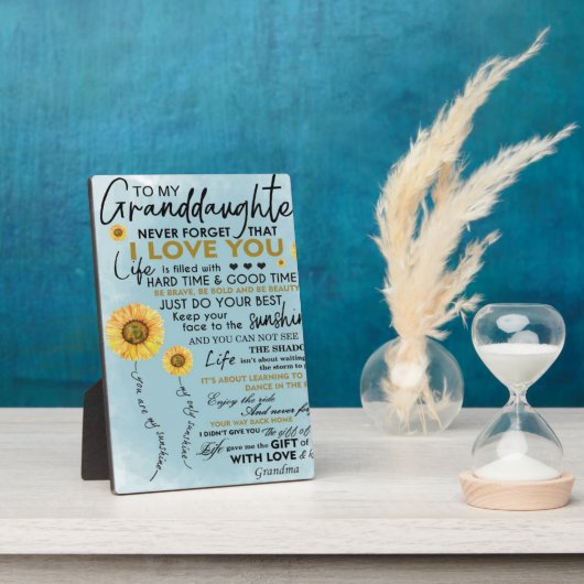 私の孫娘ギフト、孫の子供への誕生日ギフト フォトプラーク (側面)