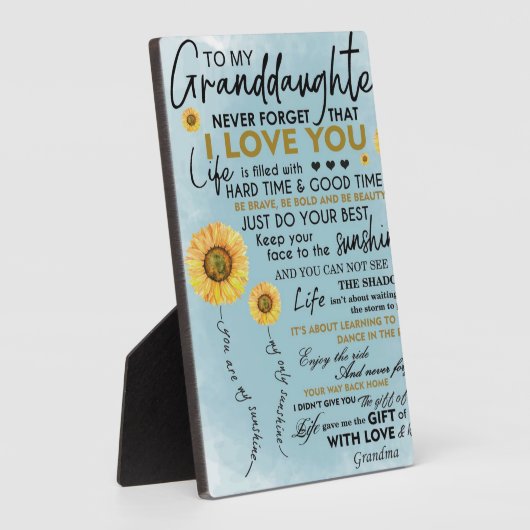 私の孫娘ギフト、孫の子供への誕生日ギフト フォトプラーク (側面)
