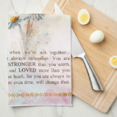 私の孫娘バタフライの花にパーソナライズ キッチンタオル (四つ折り)