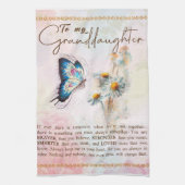 私の孫娘バタフライの花にパーソナライズ キッチンタオル (縦)