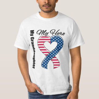 私の孫娘私の英雄愛国心が強い米国のリボン Tシャツ