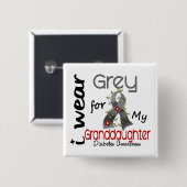 私の孫娘43のための糖尿病Iの衣服の灰色 缶バッジ (正面&裏面)