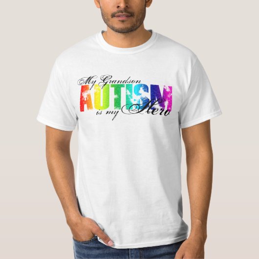 私の孫私の英雄-自閉症 Tシャツ (正面)