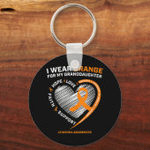 私の孫衣服白血病の女性Iオレンジ キーホルダー (正面)