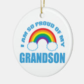 私の孫誇りを持ったのレインボークリスマス セラミックオーナメント (左)