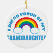 私の孫誇りを持ったのレインボークリスマス セラミックオーナメント (裏面)