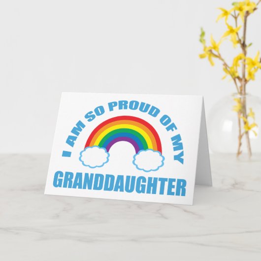 私の孫誇りを持ったの虹の孫の親の カード (黄色い花)