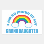 私の孫誇りを持ったの虹の孫の親の 長方形シール (正面)