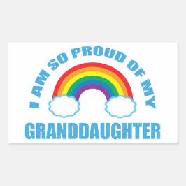 私の孫誇りを持ったの虹の孫の親の 長方形シール