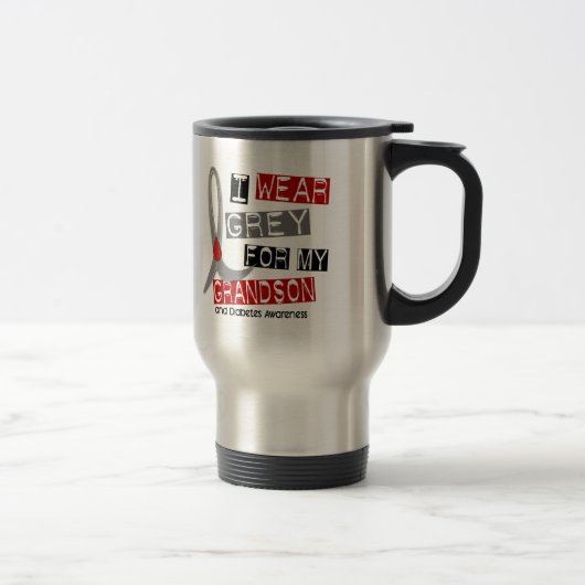 私の孫37のための糖尿病Iの衣服の灰色 トラベルマグ (右)