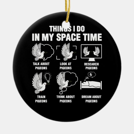 私の宇宙タイムで行うことハト繁殖豚 セラミックオーナメント (正面)