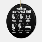 私の宇宙タイムで行うことハト繁殖豚 セラミックオーナメント (左)