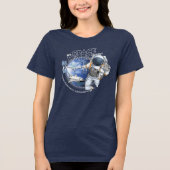 私の宇宙遊泳の旅 (ダークモード) | 女性 トライブレンドTシャツ (正面)