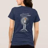 私の宇宙遊泳の旅 (ダークモード) | 女性 トライブレンドTシャツ (裏面)