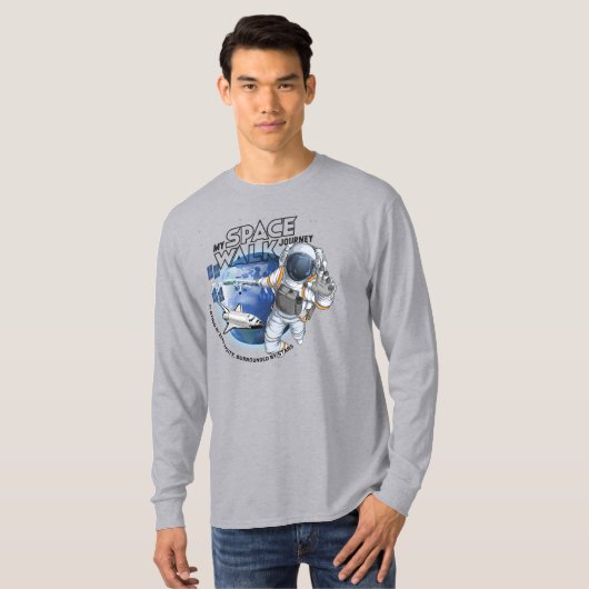 私の宇宙遊泳の旅 | メンズ長袖 Tシャツ (正面フル)