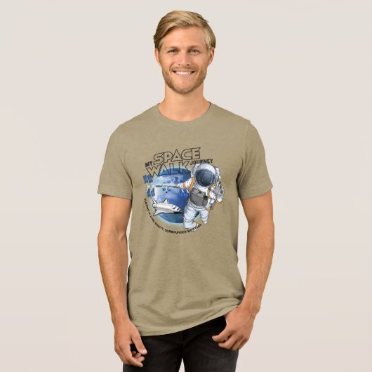 私の宇宙遊泳の旅 | メンズ トライブレンドTシャツ (正面全面)