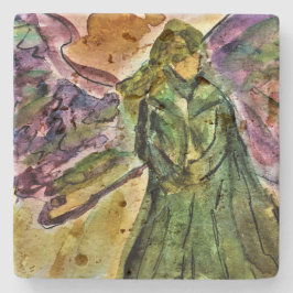 私の守護天使トラバーチンタイル ストーンコースター