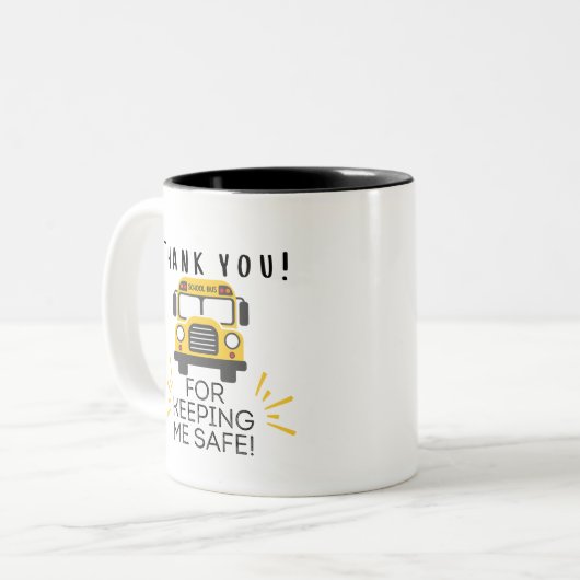 私の安全な保スクールバスの運転手に感謝 ツートーンマグカップ (正面左)