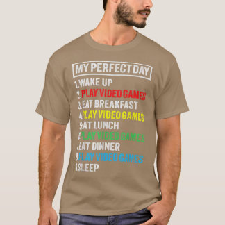 私の完璧な日ビデオゲームゲーマーおもしろいギフトボーイズ Tシャツ