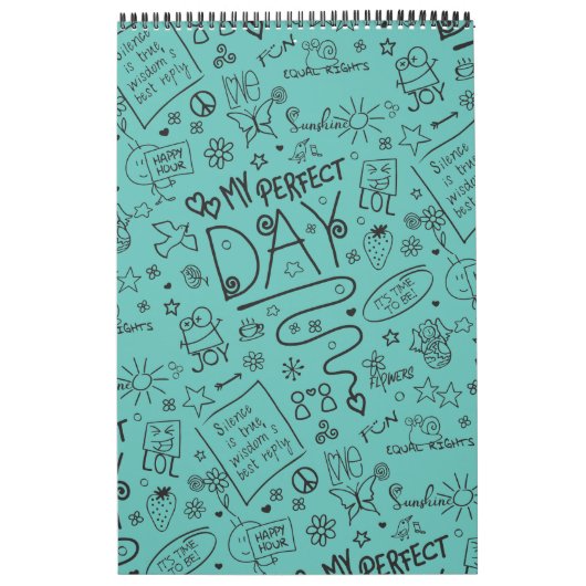 私の完璧な日前向き2考える月 カレンダー (カバー)