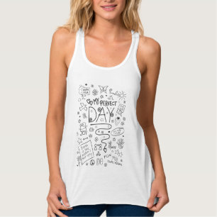 私の完璧な日前向き2考える月 タンクトップ