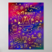 私の完璧な日前向き2考える月 箔ポスター (正面)