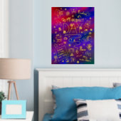 私の完璧な日前向き2考える月 箔ポスター (インサイチュ (寝室))