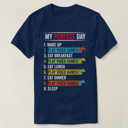 私の完璧な日遊のビデオゲおもしろいームGamer Boys T Tシャツ (デザイン正面)