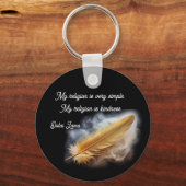 私の宗教はシンプル宗教であり、私の宗教は親切である キーホルダー (正面)