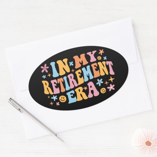 私の定年で 楕円形シール (封筒)