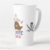 私の宝物 |海賊国際的の日のように話す カフェラテマグ (右アングル)