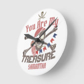 私の宝物 |海賊国際的の日のように話す ラウンド壁時計 (傾斜)