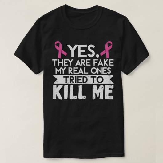 私の実在乳癌を殺そうとした女性 Tシャツ (デザイン正面)