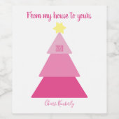 「私の家から君の家まで」のクリスマスパーソナライズされた ワインラベル (シングルラベル)